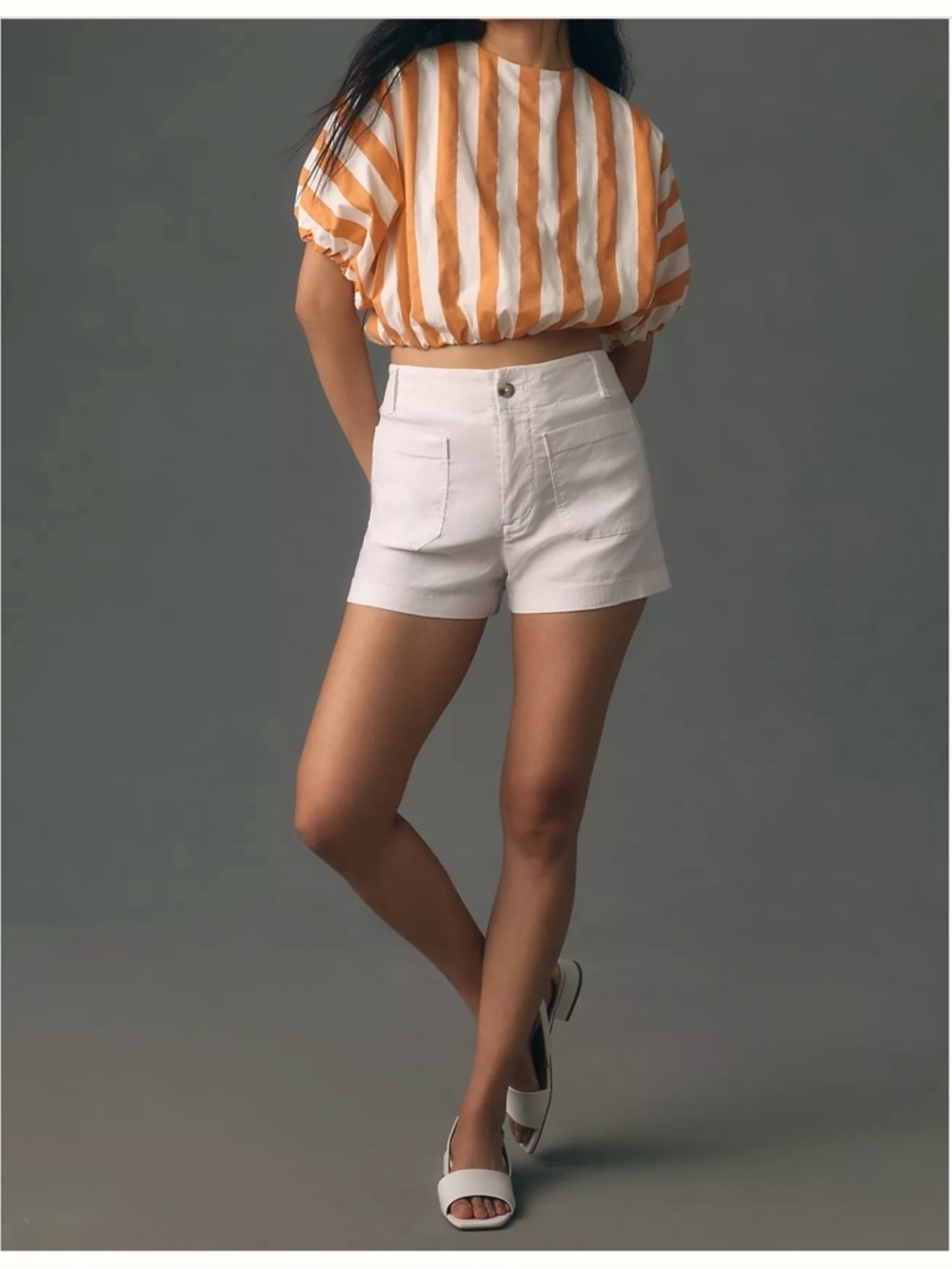 English Factory Striped Baloon Blouse size Medium New Without Tags